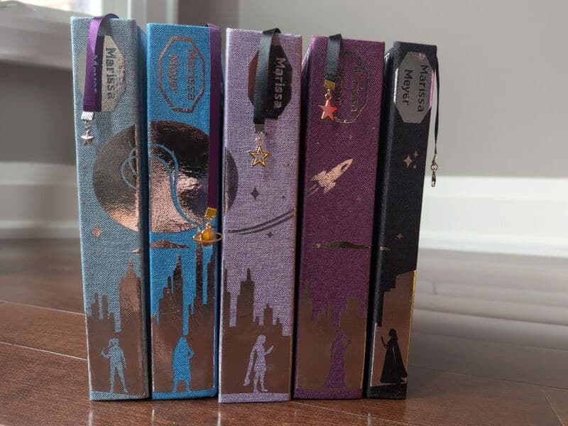 Lunar Chronicles series custom rebind spines