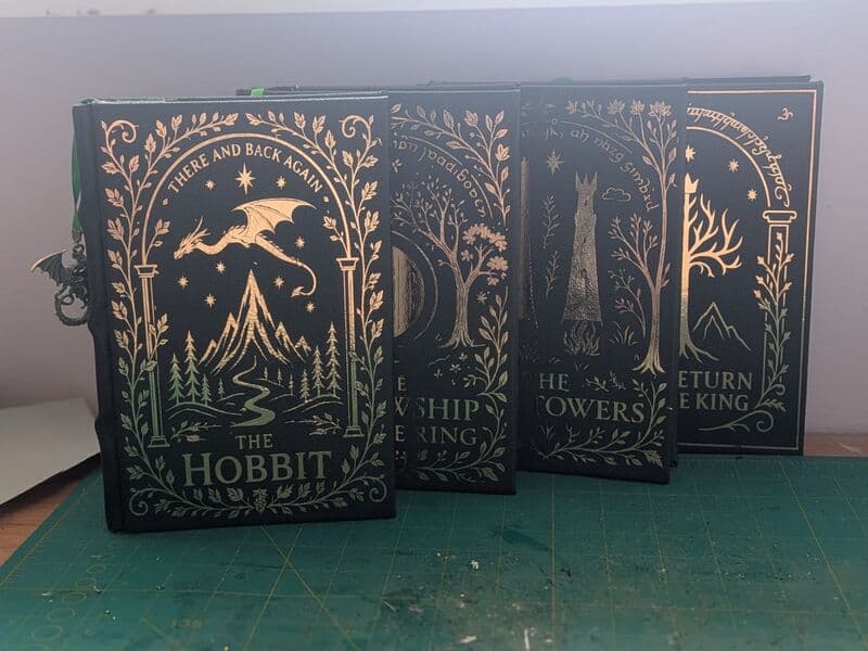 The Hobbit and Lord of the Rings leather-bound set